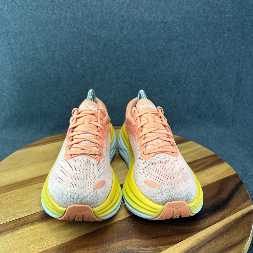 Hoka One One Bondi 8 Shoes Womens Size 8B Peach Orange Running Sneakers 1127952 - Picture 4 of 14